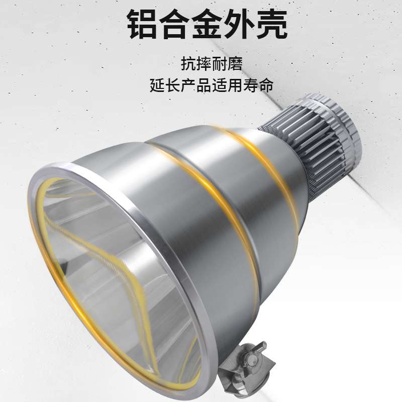 俱竞阳LED头灯外接12V电源户外露营可调焦距进山夜间施工照明灯