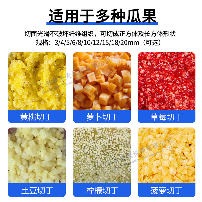 厂家直供大型果蔬高速切丁机三维木瓜玛卡方块粒机全自动食品级