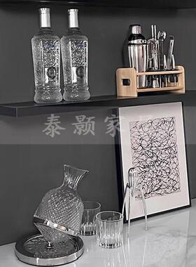 酒柜吧台样板房间售楼处前台摆件装饰品酒杯酒具酒器组合现摆台