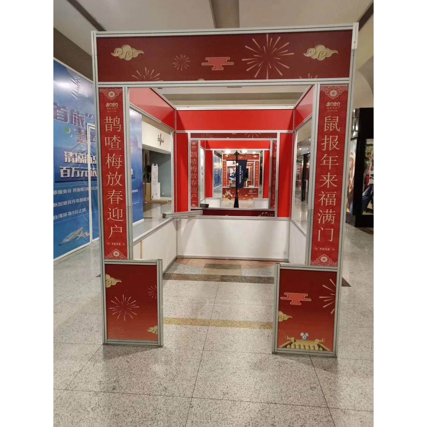 年货促销活动展示架 易拆装搭建铝制展架 展览展示方柱标摊 展会