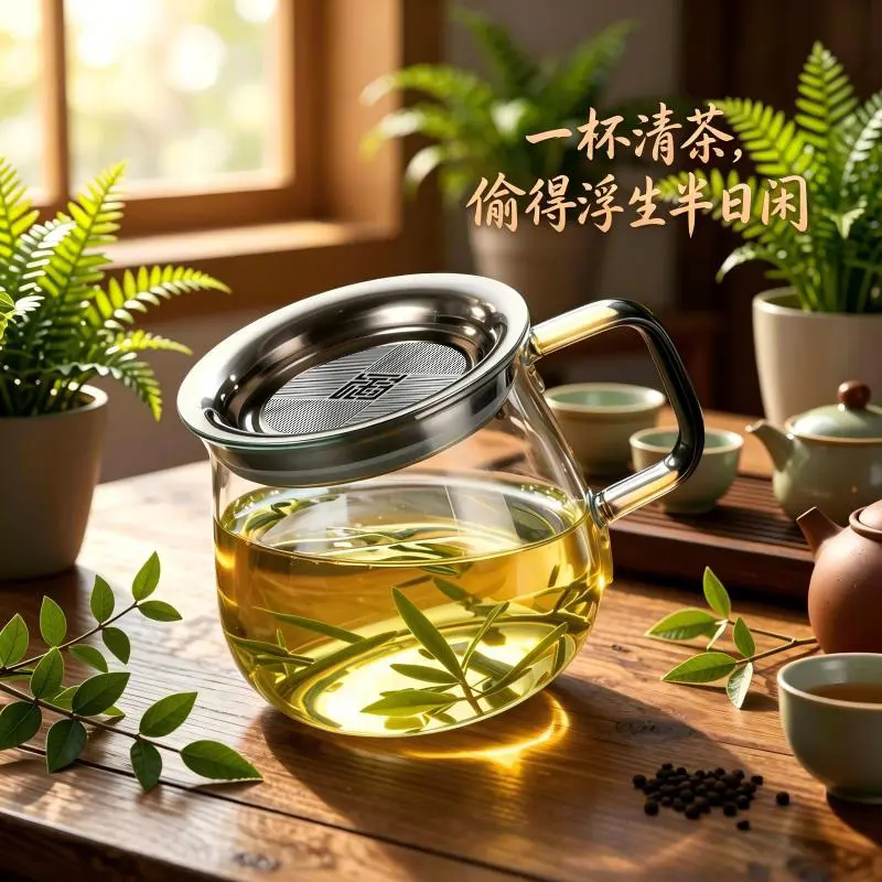 【下单立减50】泡茶壶玻璃茶壶旅行茶具户外喝茶飘逸壶泡茶神器ZF