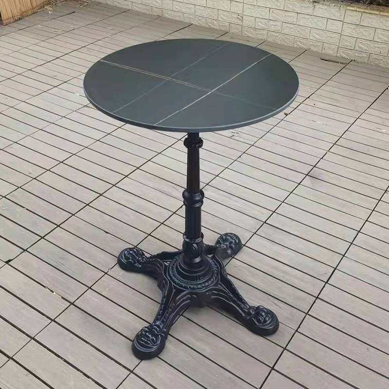 铁桌子铸铁脚圆方形桌室外咖啡奶茶店餐桌铁艺简约休闲洽谈圆台