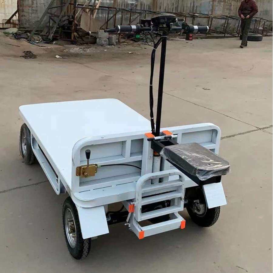 车间物料搬运车建筑工地平板车座驾式四轮运输车