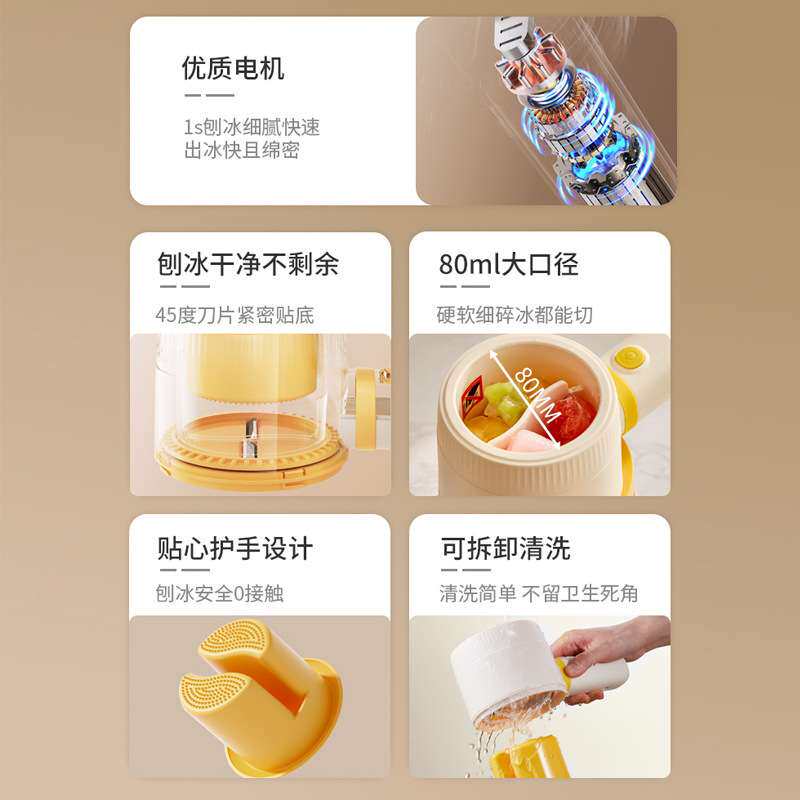 新款迷你刨冰机家用多用途小型电动刨冰神器冰沙机夏日绵绵碎冰机