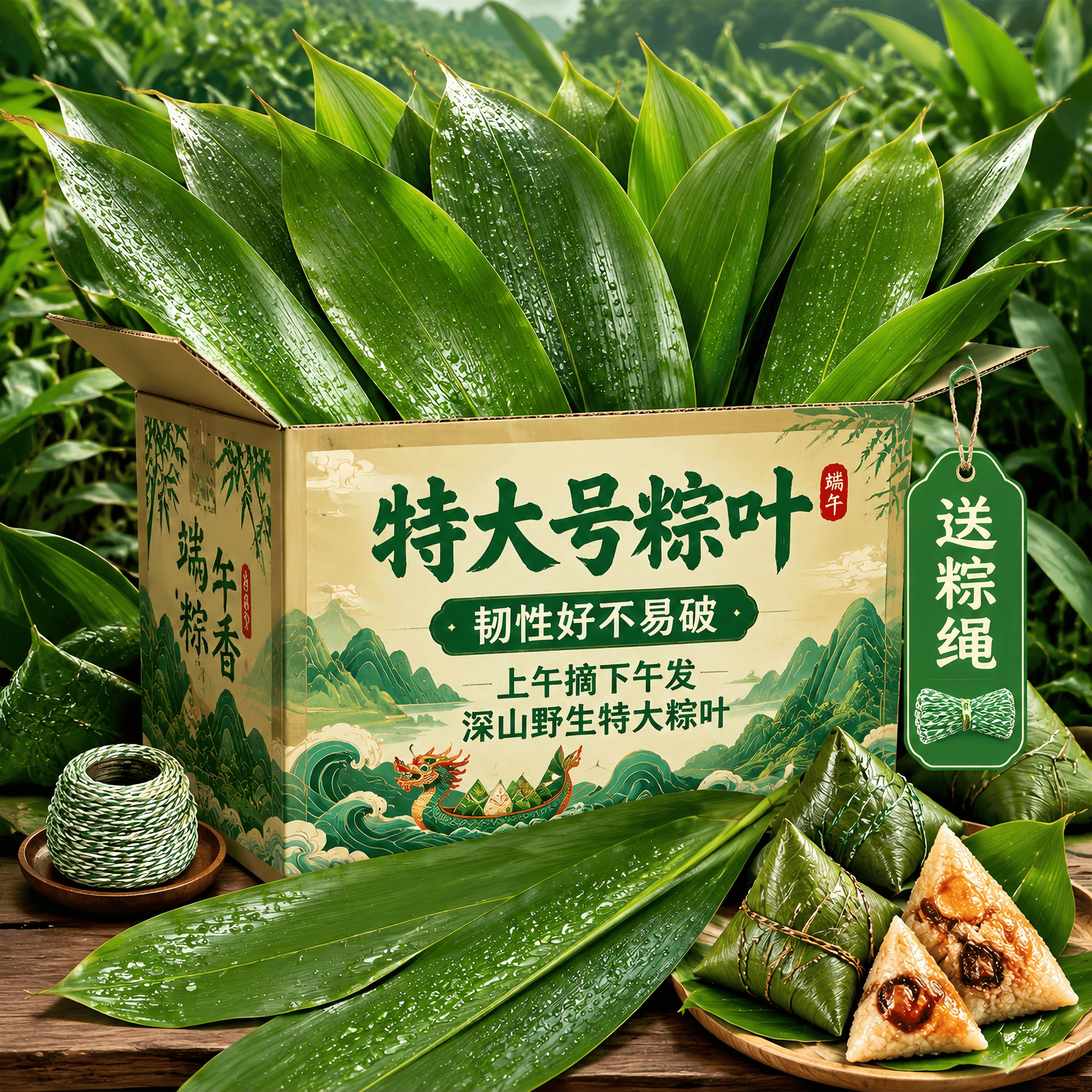 商超同款端午节特大粽叶新鲜粽子叶大号粽叶包粽子专用官方旗舰店