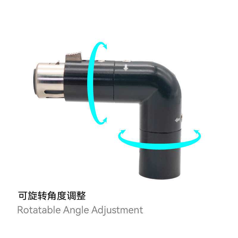 精益三针xlr卡农公转母母转公弯角音频调音台用可变转换插头