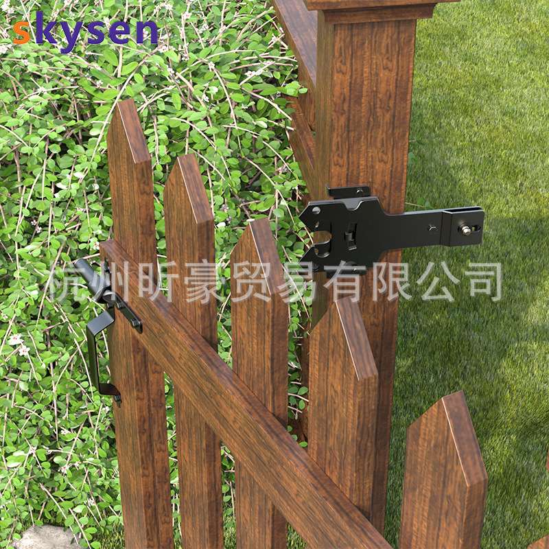 skysen美式木栅栏门闩门锁 护栏门锁 篱笆门锁  带拉手 跨境货源图片