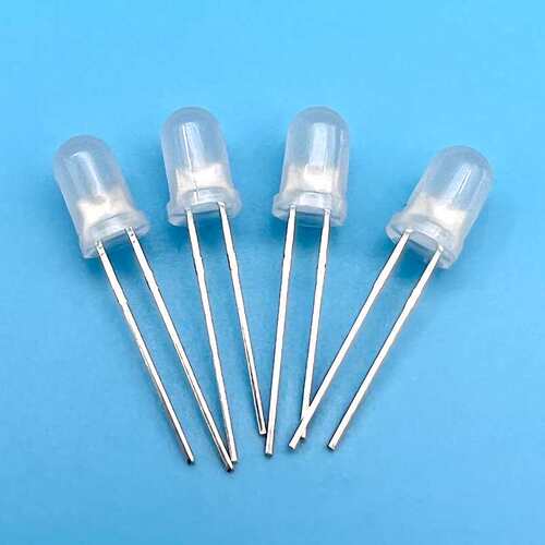 F3/5mm透明雾状红普绿红蓝红翠绿无极性led指示灯珠 两脚双色双向