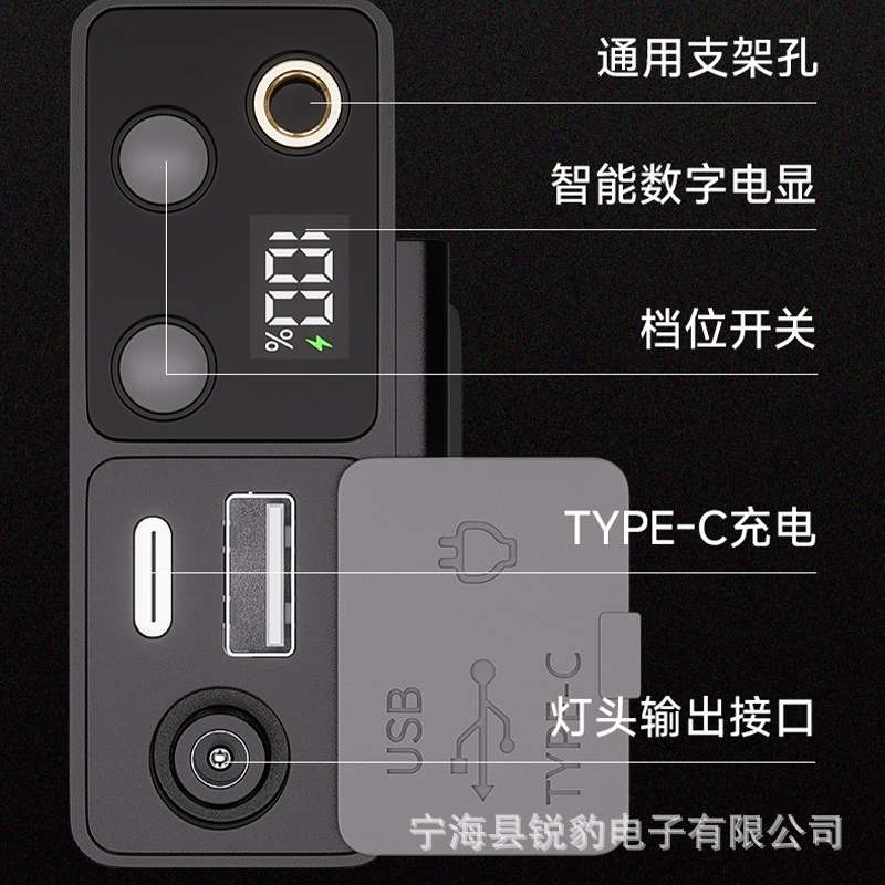 锐豹头灯强光头戴式LED户外远射灯分体超长续航充电超亮夜钓矿灯