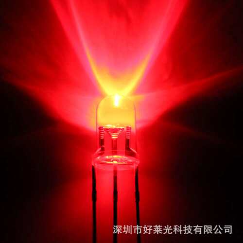 F5/5mm透明红翠绿共阳 红翠绿双色三脚led灯珠 双色LED发光二极管