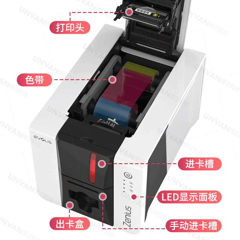 爱立识EVOLISzenius2门禁考勤员工作证学生公交IC卡证卡打印机