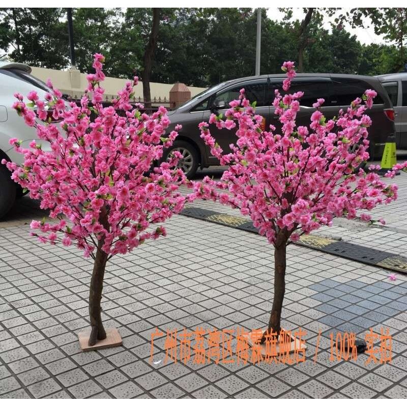 新年新款桃花树 影视剧组软装道具工艺品 仿真桃花树