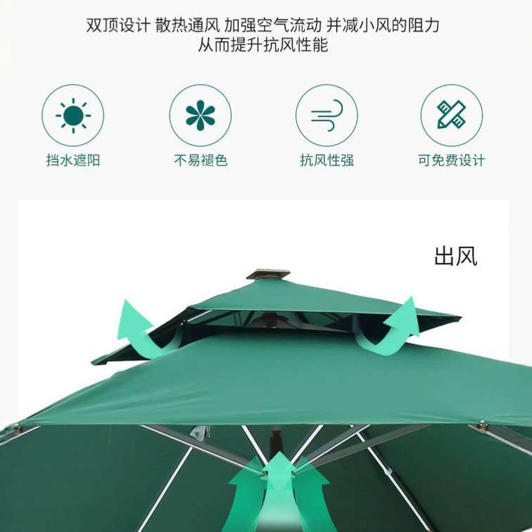 80-100MM全铝合金银色立柱带水箱大理石底座别墅遮阳伞太阳伞罗马