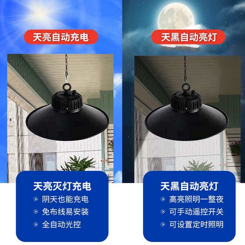 太阳能工矿灯LED吊灯UFO厂房厂棚灯庭院灯养殖种植灯室内户外厂家