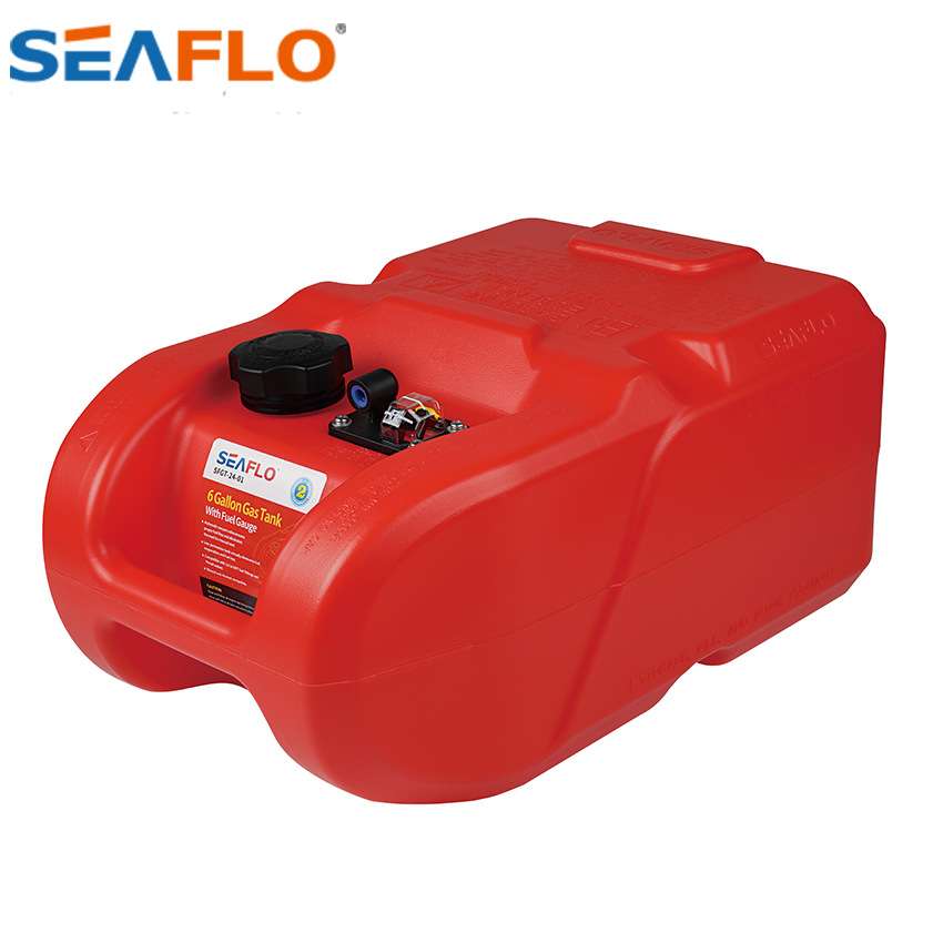 SEAFLO新款6加仑24L船舱户外设备汽油桶带油表便携式卧式燃油箱