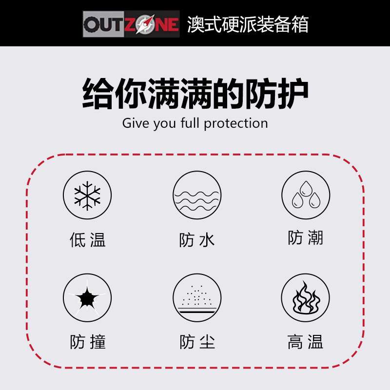 OUTZONE车顶装备箱防爆箱122升澳式装备箱防摔防水车载储物箱箱子