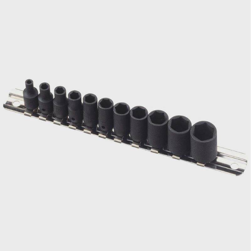 GENIUS天赋工具1/4" 6.3mm系列11件套英制6角气动套筒组TF-211S