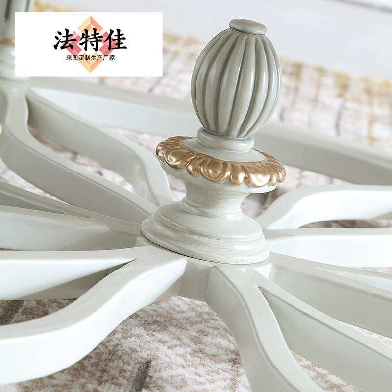 新古典法式轻奢圆形茶几客厅欧式雕花实木沙发大茶几角几组合家具