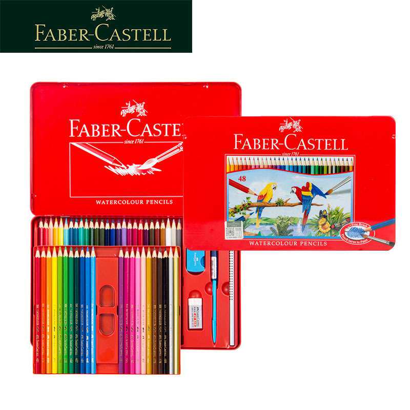 德国FABER-CASTELL辉柏嘉115937防断芯盒装 36色水溶彩色铅笔