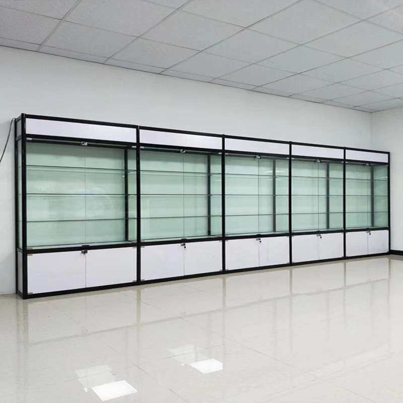 新款黑色铝合金玻璃组装样品产品陈列柜厂家直销美观展示柜耐用