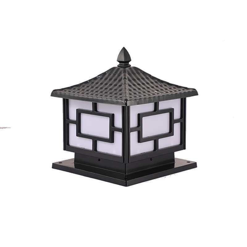 Dejiu Solar太阳能款黑色-铜钱福柱头灯