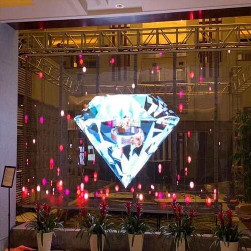 led显示屏室内全彩屏 舞台酒吧led透明屏直播显示屏演唱会冰屏