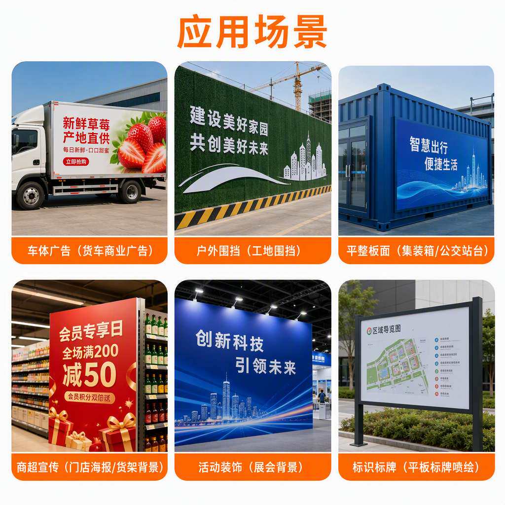 千树-120g可移黑胶车贴户外汽车贴纸广告牌车身写真喷绘广告材料