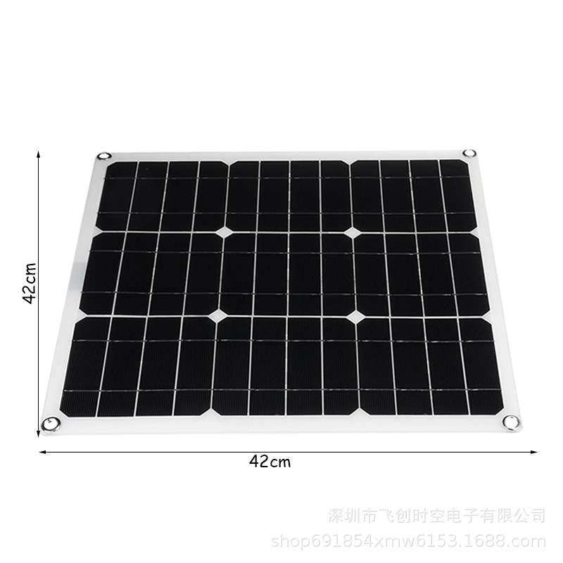 半柔性单晶太阳能板30w加控制器套装 便捷式户外太阳发电板充电板