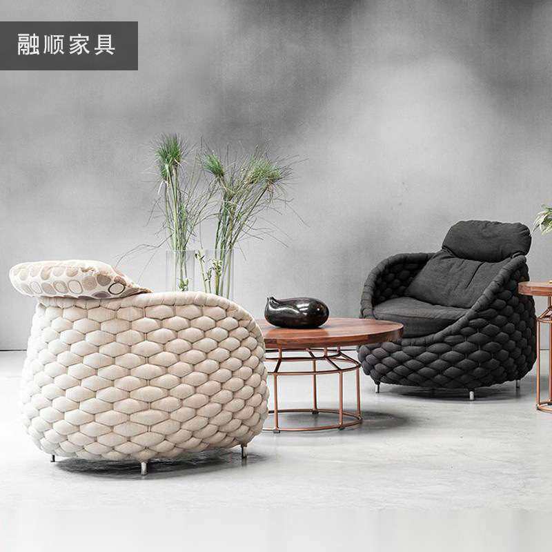 北欧户外沙发庭院别墅藤椅茶几组合室外阳台花园防水防晒藤编家具