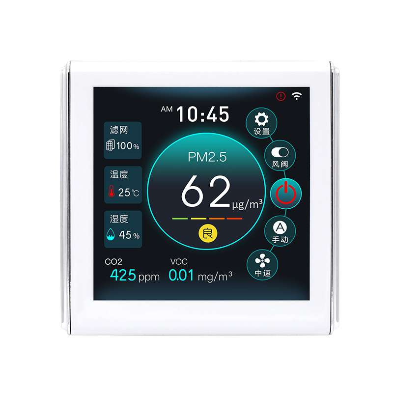 新风厂家 贸易商热衷 新风彩屏控制器 可检测PM2.5CO2TVOC 宽电压