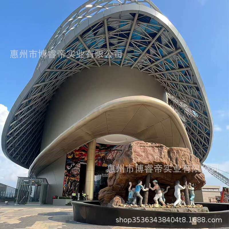 玻璃钢大型发光彩绘美陈雕塑美术馆顶部布置装饰场景商场创意摆件
