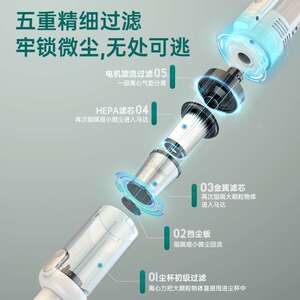 无线吸尘器车家两用大吸力高续航小型手持除宠物毛发无线长续航