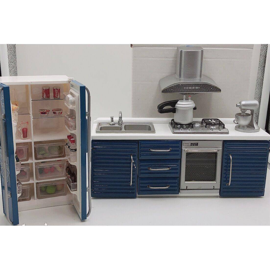 Miniature DollHouse娃娃屋仿真迷你木制家具 厨房套装