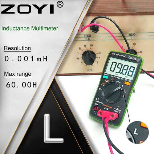 ZOYI电感万用表ZT102L高精度电感60H电流表数字电容表电阻表NCV