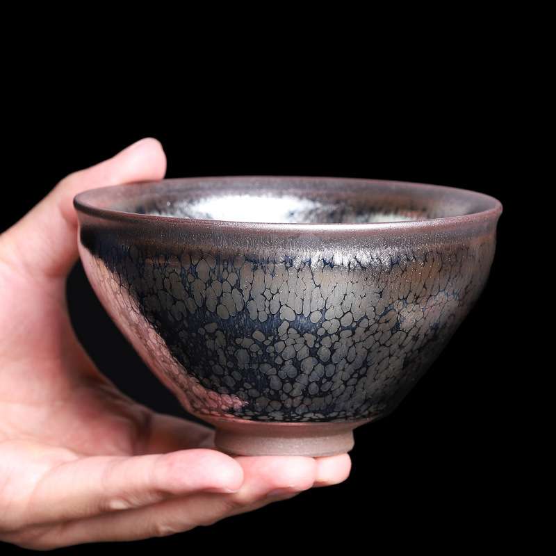 建窑红鹧鸪斑建盏大杯纯手工铁胎点茶碗大号兔毫茶盏杯主人杯单个