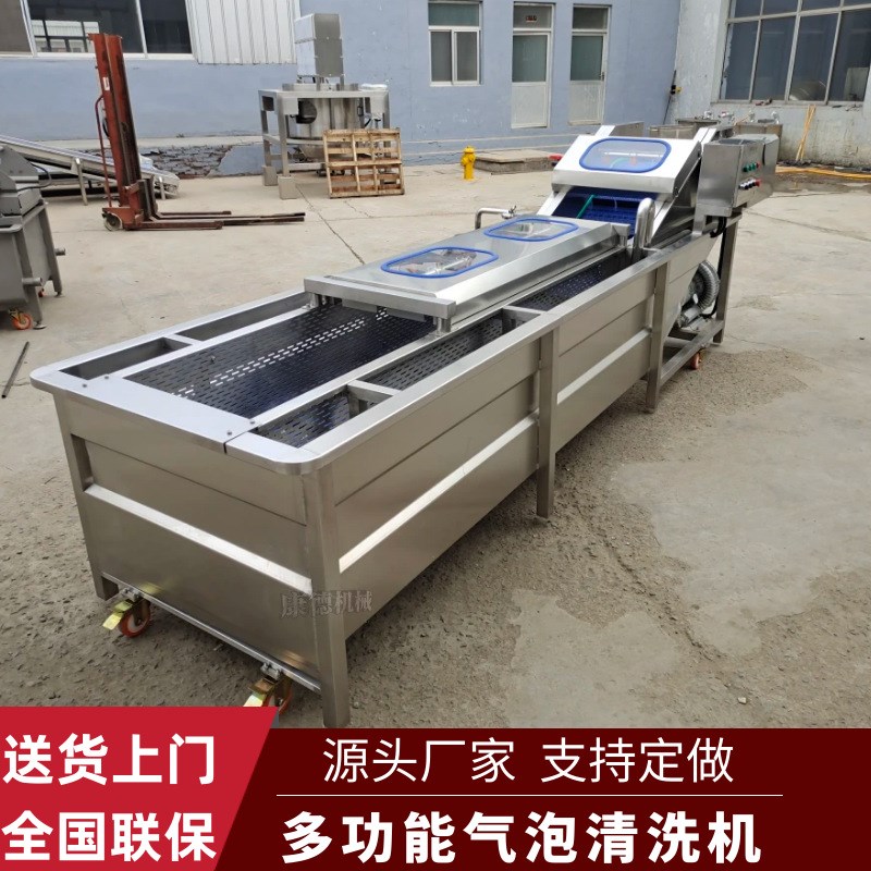 连续式豇豆气泡清洗机 蘑菇金针z菇去杂清洗机 不锈钢酱腌菜清洗