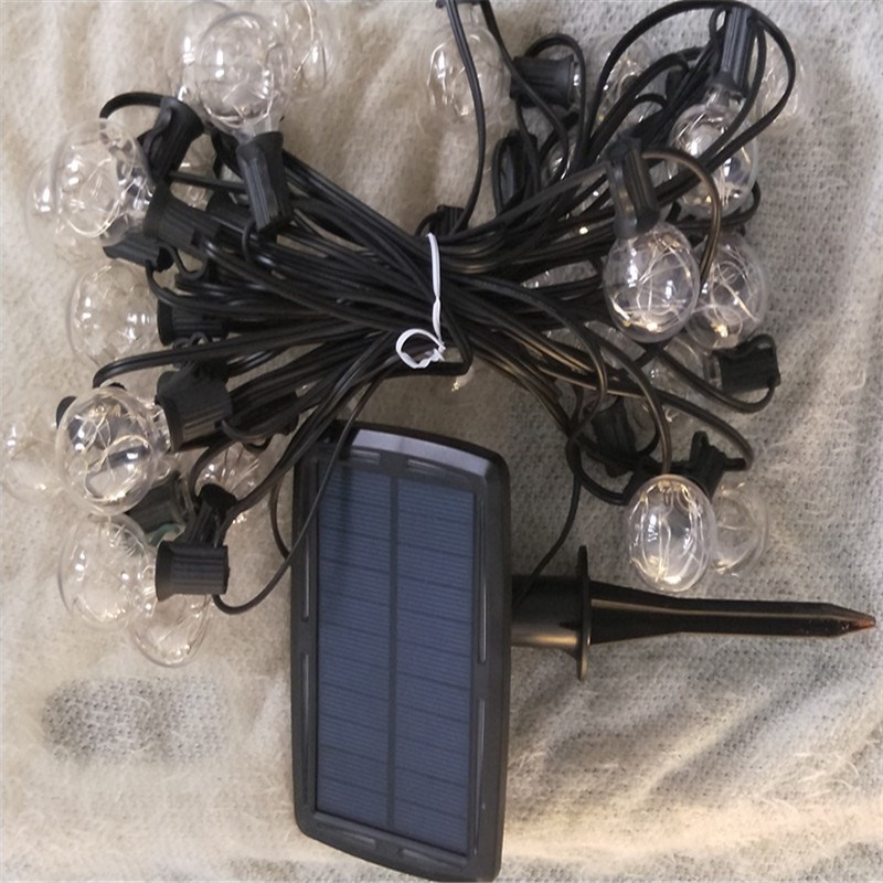 G40E12铜线球泡灯太阳v能板户外装饰灯泡防水灯线可以接插电款