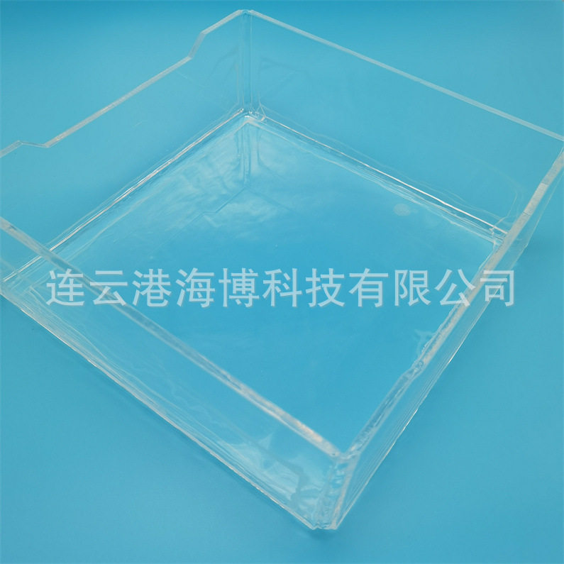 380*380mm 大尺寸透明方形石英玻璃坩埚 方形石英玻璃方盒容器
