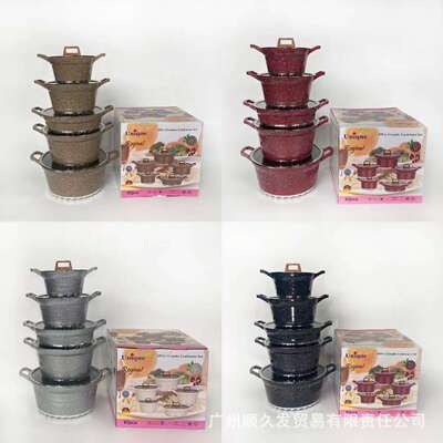 kitchen Aluminum nonstick granite 出口不粘锅锅具套装煎锅