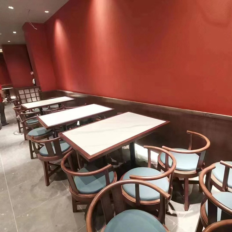 新中式岩板网红电动餐桌2米大圆盘旋转餐桌酒P店包厢饭桌宴会聚餐