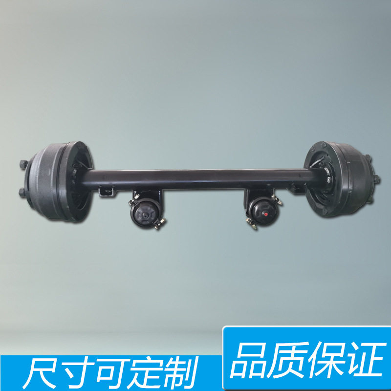 两轮弹簧板减震气刹前后桥 五孔六孔拖车轴车桥厂家