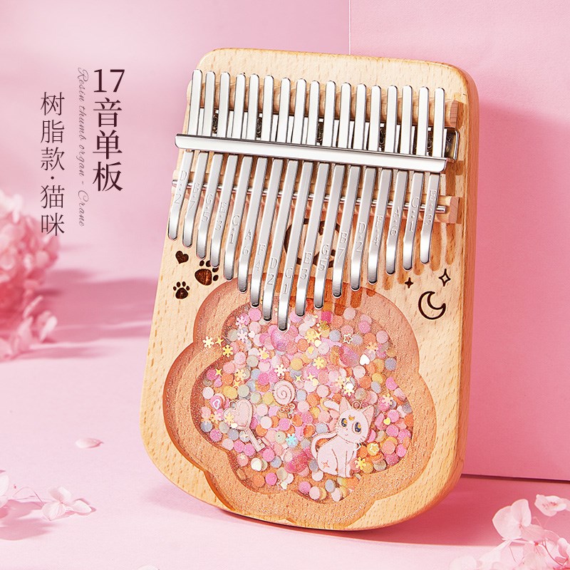 cega卡林巴拇指琴21音水晶透明17音手指琴简单初学者女Z生乐器手