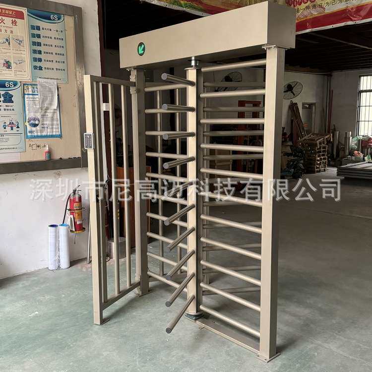 烤漆款单向出口滚动旋转闸门超市景区人行全高转向门不锈钢禁行门
