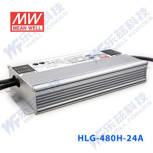 480W明纬3500mA恒流调光LED电源HLG-480H-C3500B 68-137V铝壳防水