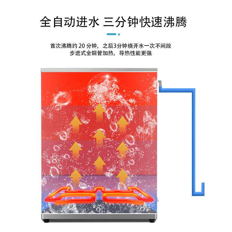 冷热步进式开水机商用烧开水器餐饮奶茶店壁挂墙电热大容量全自动