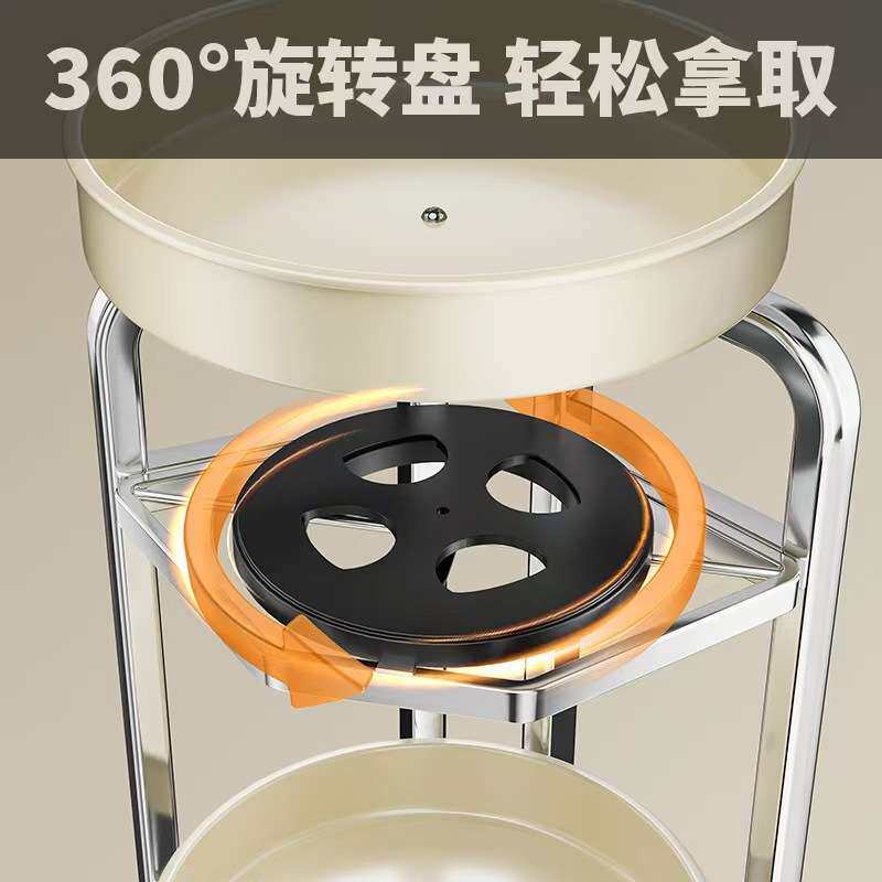 厨房旋转调料架免打孔台面式油盐酱醋置物架家用不锈钢佐料收纳架