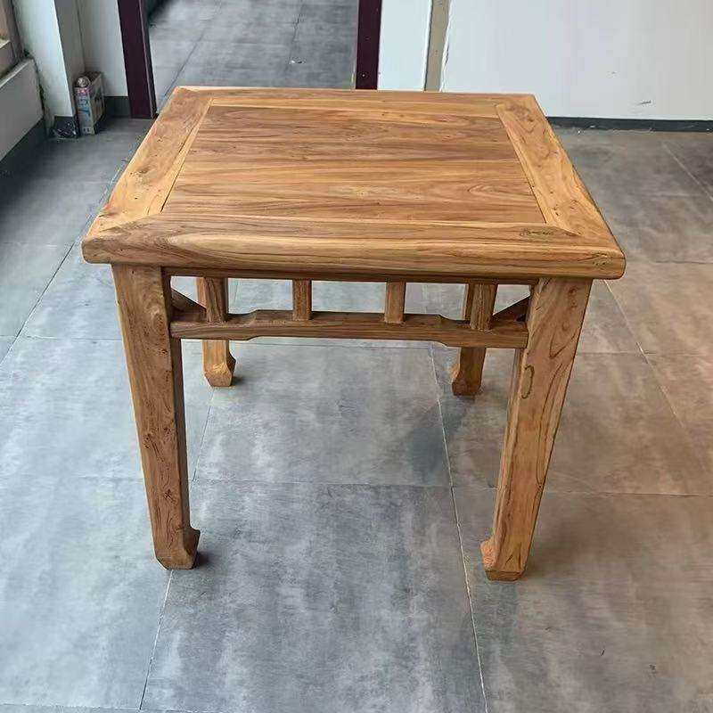榆木八仙桌仿古方桌餐桌复古中式茶桌全实木饭店面馆家用四方桌子