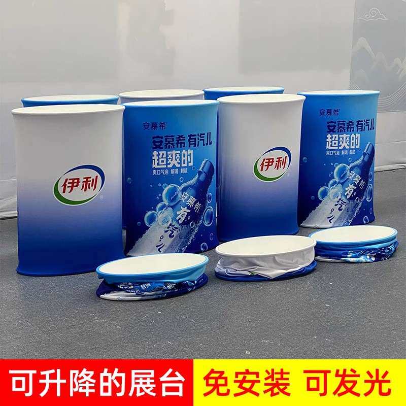 LED升降灯箱跨境折叠发光台接待台伸缩广告促销台安装快幕秀前台