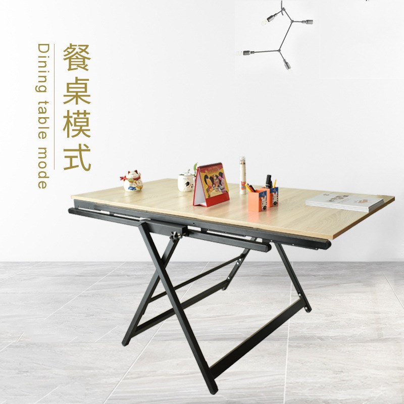 热卖百变书桌网红多功能花架置物架变形伸缩折叠餐桌多层书架