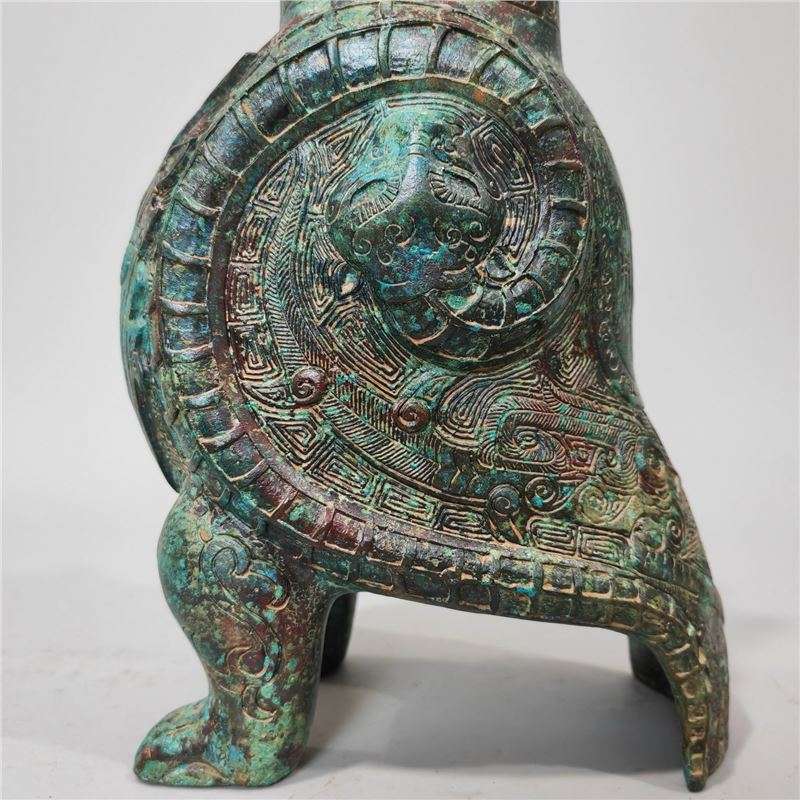 古青铜器洛阳鸮尊鸟樽猫头鹰青铜枭尊酒器古青铜器工艺摆件婚庆